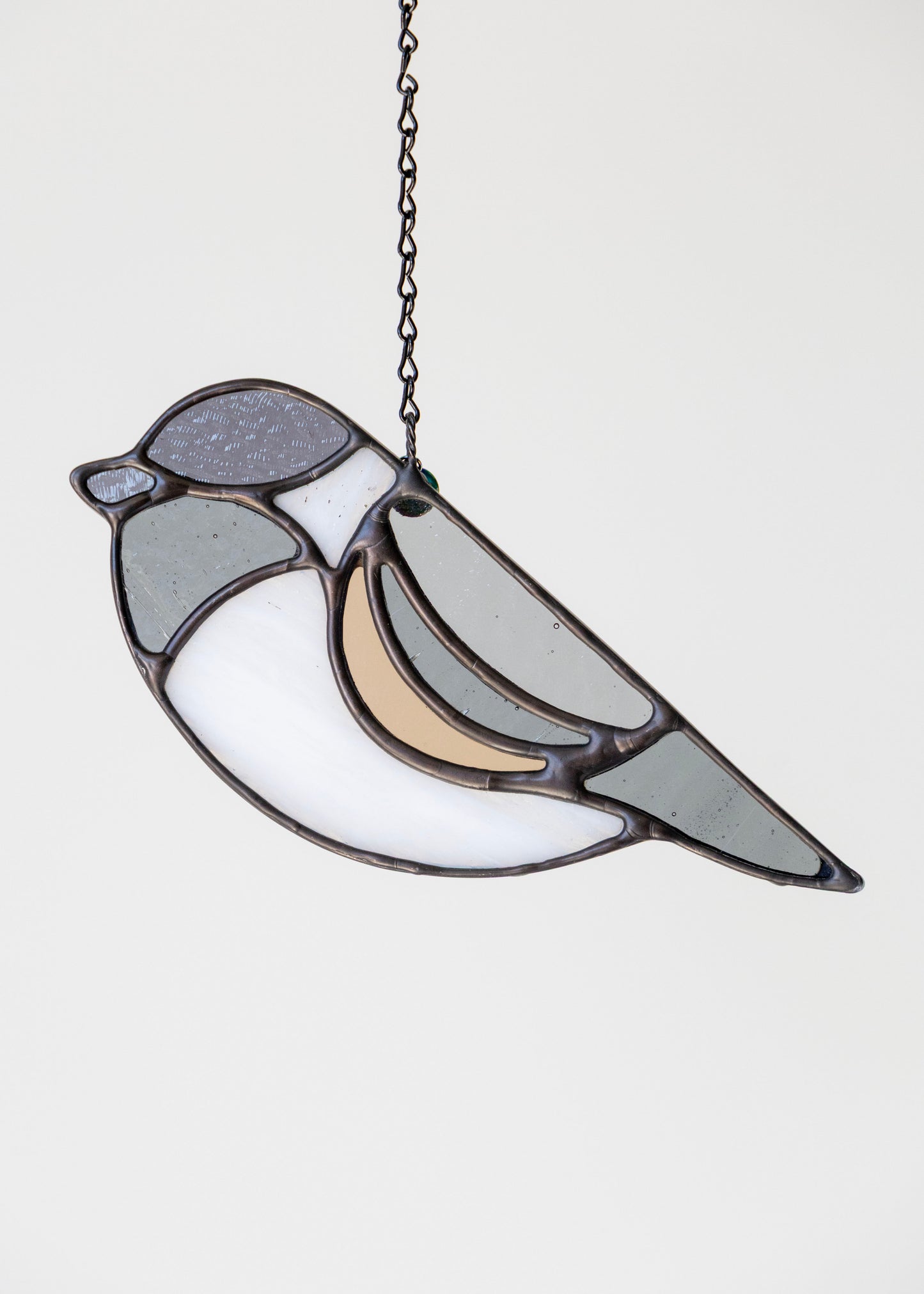 CHICKADEE • Stained Glass Art • Suncatcher