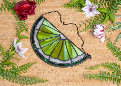 CITRUS SLICE "LIME" • Stained Glass Art • Suncatcher