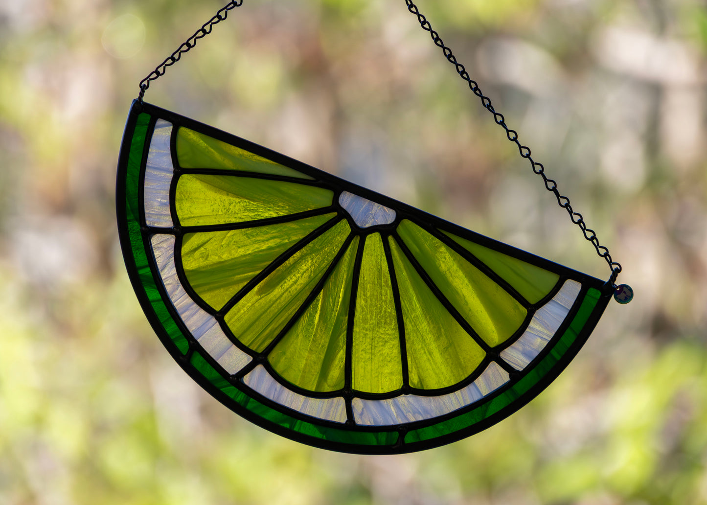 CITRUS SLICE "LIME" • Stained Glass Art • Suncatcher