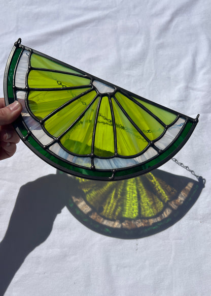 CITRUS SLICE "LIME" • Stained Glass Art • Suncatcher