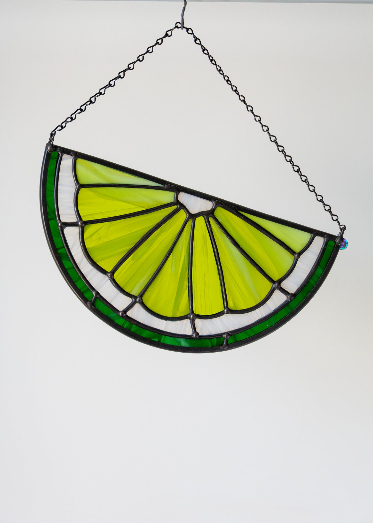 CITRUS SLICE "LIME" • Stained Glass Art • Suncatcher