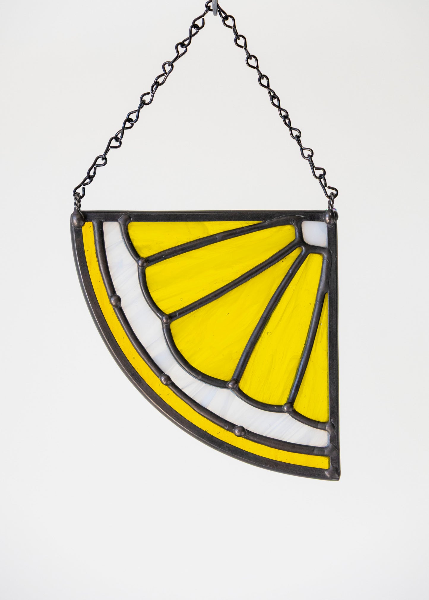 CITRUS WEDGE "LEMON" • Stained Glass Art • Suncatcher