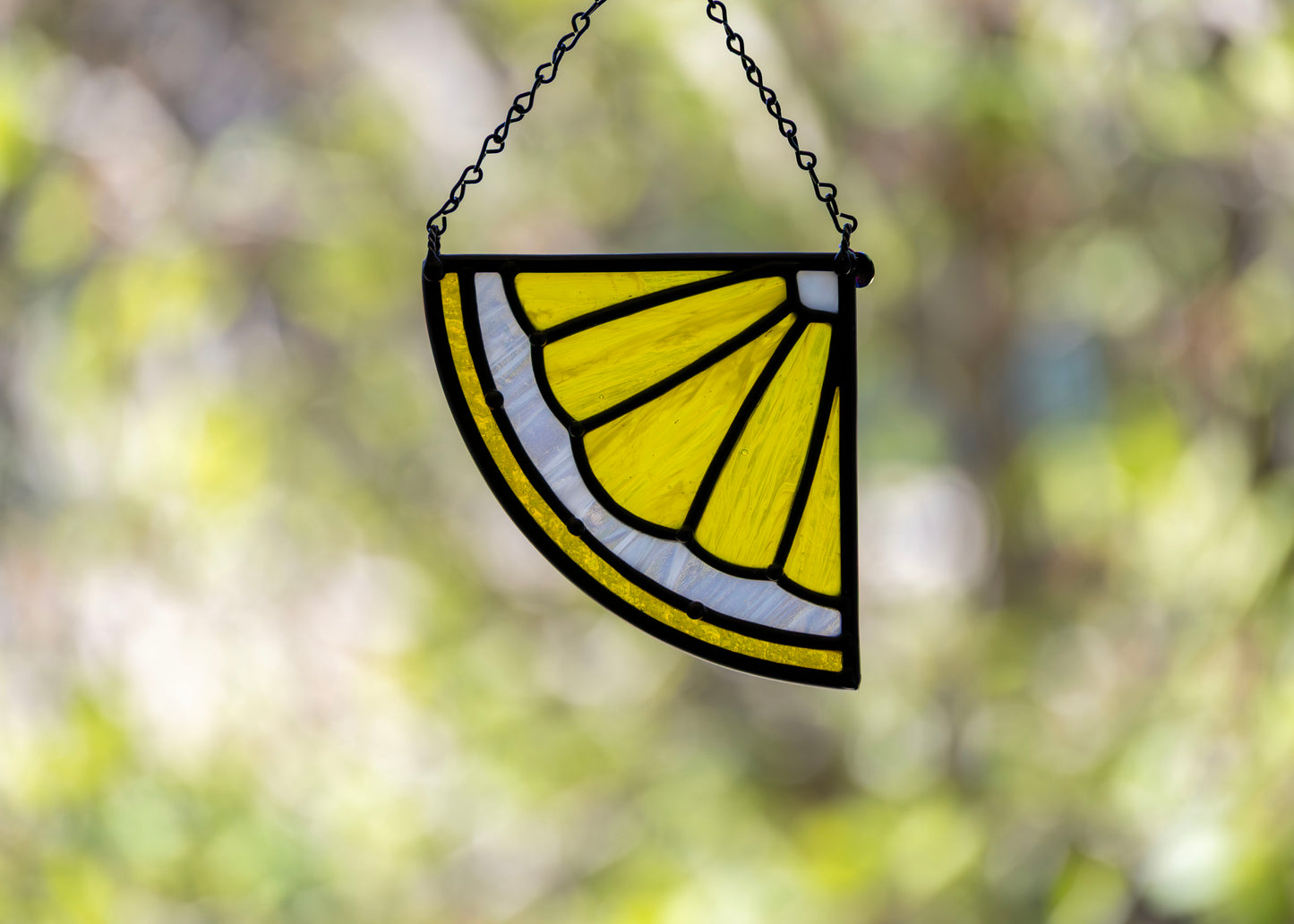 CITRUS WEDGE "LEMON" • Stained Glass Art • Suncatcher
