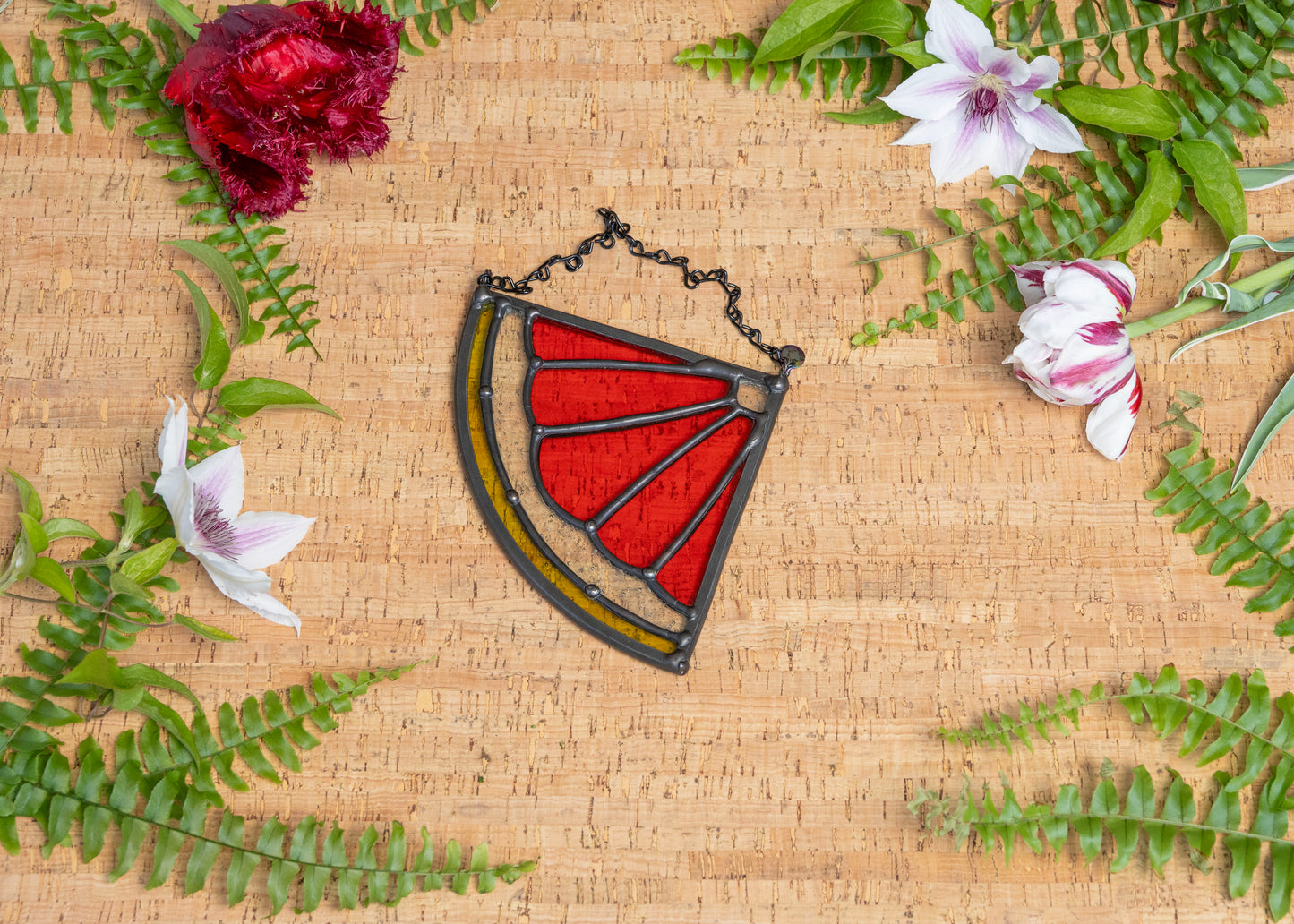 CITRUS WEDGE "POMELO" • Stained Glass Art • Suncatcher