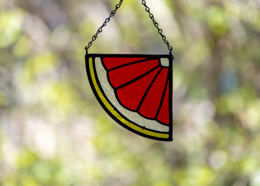 CITRUS WEDGE "POMELO" • Stained Glass Art • Suncatcher
