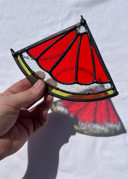 CITRUS WEDGE "POMELO" • Stained Glass Art • Suncatcher