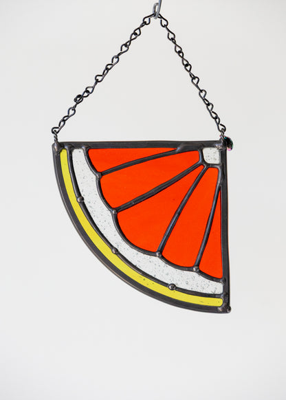 CITRUS WEDGE "POMELO" • Stained Glass Art • Suncatcher