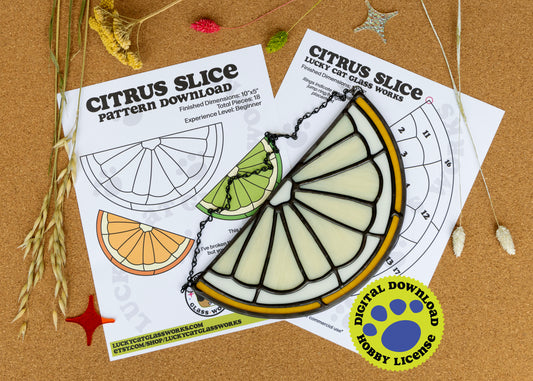 Citrus Slice • Stained Glass Pattern • Digital Download • HOBBY LICENSE