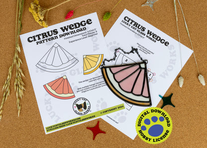 Citrus Wedge • Stained Glass Pattern • Digital Download • HOBBY LICENSE