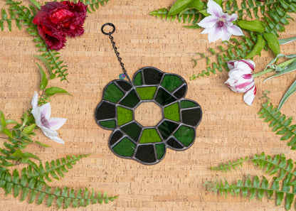 CLOVER GEM "I" • Stained Glass Art • Suncatcher