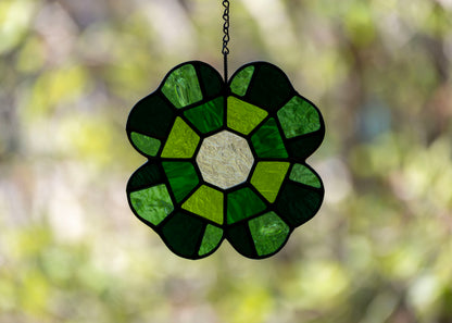 CLOVER GEM "I" • Stained Glass Art • Suncatcher