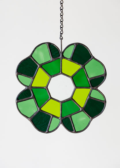 CLOVER GEM "I" • Stained Glass Art • Suncatcher