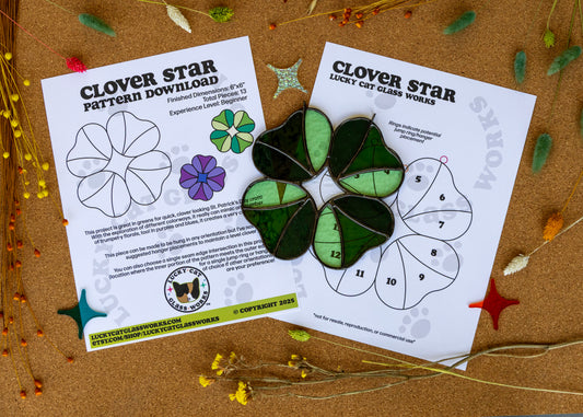 Clover Star • Stained Glass Pattern • Digital Download • HOBBY LICENSE