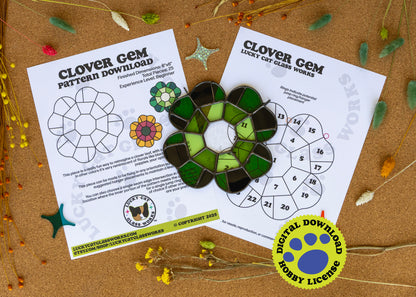 Clover Gem • Stained Glass Pattern • Digital Download • HOBBY LICENSE