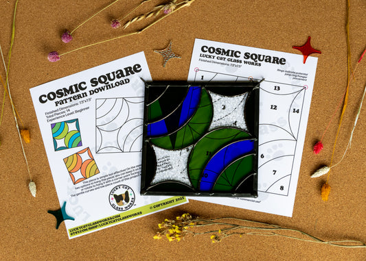 Cosmic Square • Stained Glass Pattern • Digital Download • HOBBY LICENSE