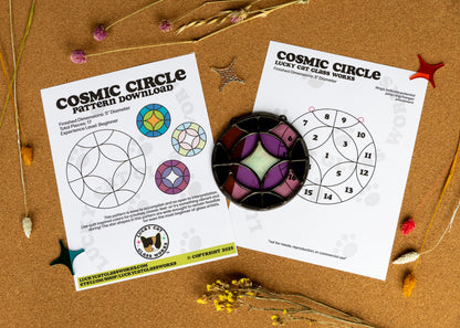 Cosmic Circle • Stained Glass Pattern • Digital Download • HOBBY LICENSE