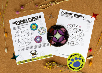 Cosmic Circle • Stained Glass Pattern • Digital Download • HOBBY LICENSE