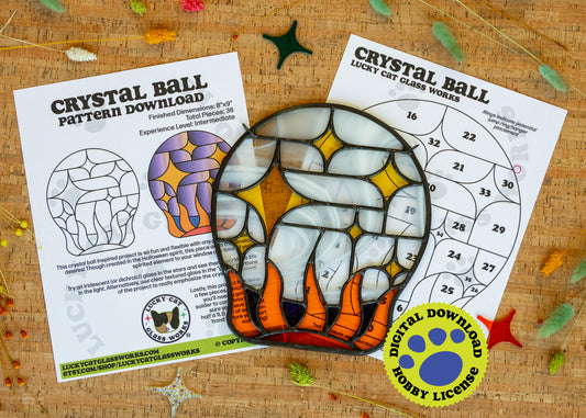Crystal Ball • Stained Glass Pattern • Digital Download • HOBBY LICENSE