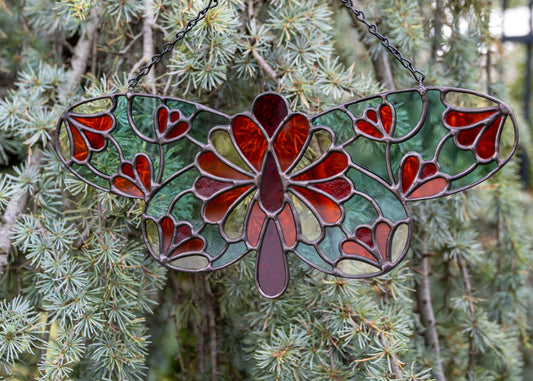 Fanflower Moth • Stained Glass Pattern • Digital Download • HOBBY LICENSE