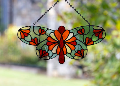 Fanflower Moth • Stained Glass Pattern • Digital Download • HOBBY LICENSE