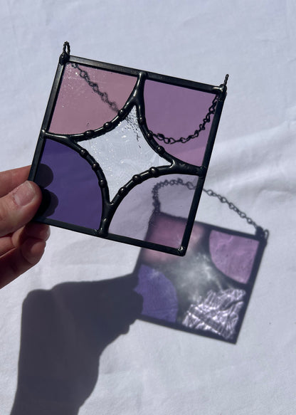 FIVE PIECE STAR "PURPLE MIX" • Stained Glass Art • Suncatcher
