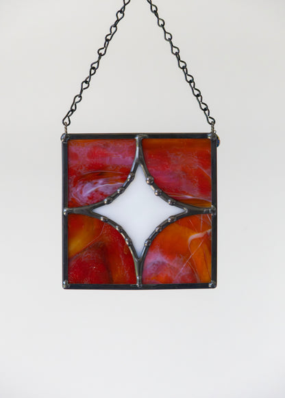 FIVE PIECE STAR "RED" • Stained Glass Art • Suncatcher