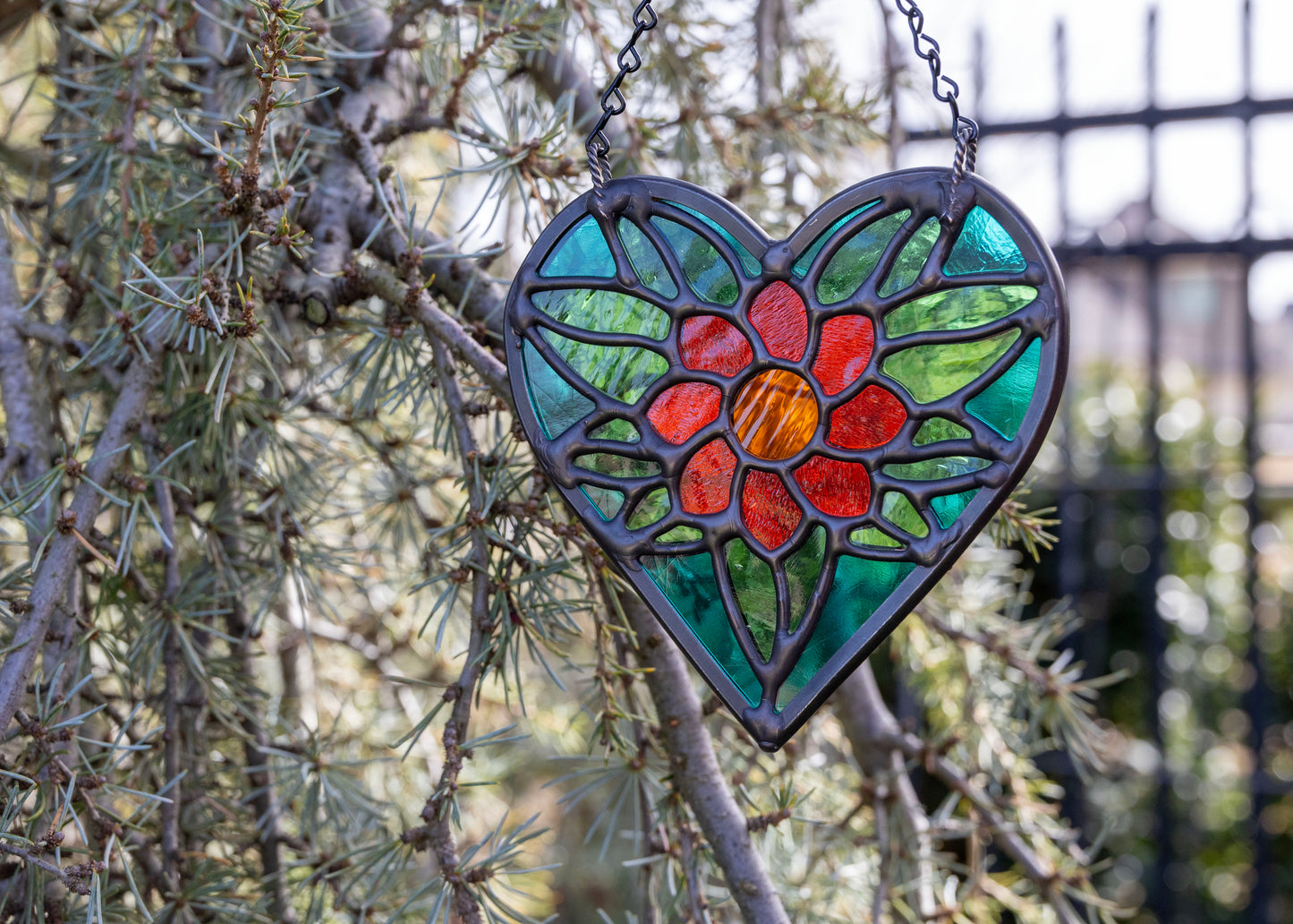 Flower Heart • Stained Glass Pattern • Digital Download • HOBBY LICENSE