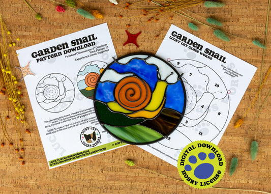 Garden Snail • Stained Glass Pattern • Digital Download • HOBBY LICENSE