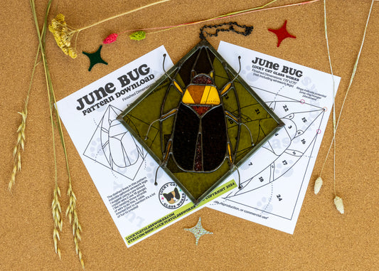 June Bug • Stained Glass Pattern • Digital Download • HOBBY LICENSE