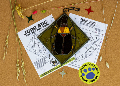 June Bug • Stained Glass Pattern • Digital Download • HOBBY LICENSE