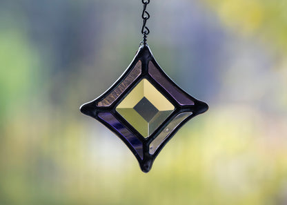 BEVEL STARS "SMOKE" • Stained Glass Art • Suncatcher