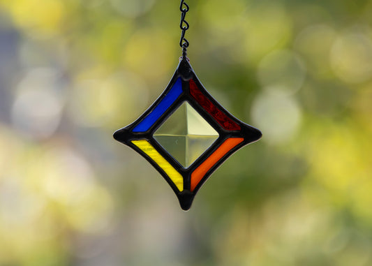 BEVEL STARS "CLEAR" • Stained Glass Art • Suncatcher
