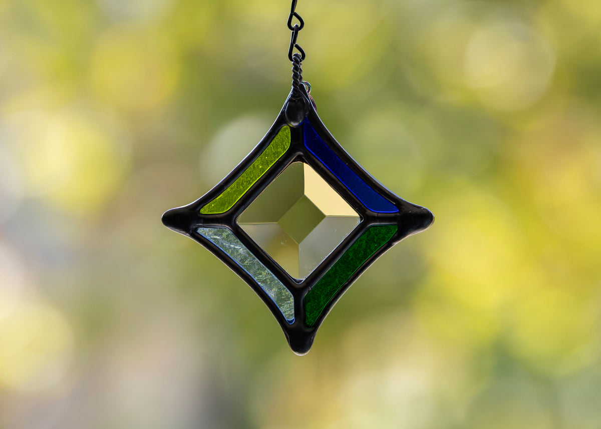 BEVEL STARS "SMOKE" • Stained Glass Art • Suncatcher