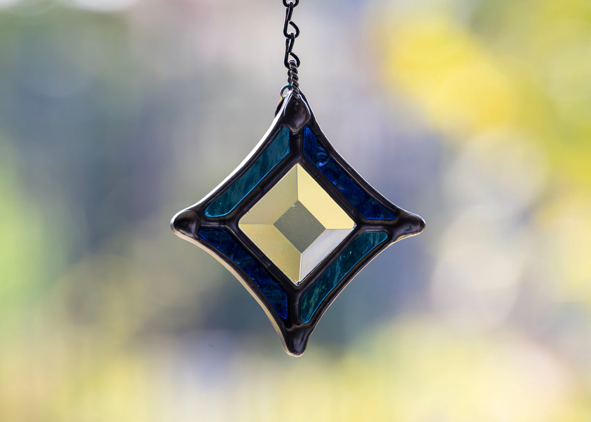 BEVEL STARS "SMOKE" • Stained Glass Art • Suncatcher