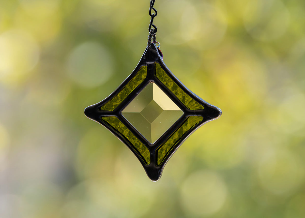 BEVEL STARS "SMOKE" • Stained Glass Art • Suncatcher