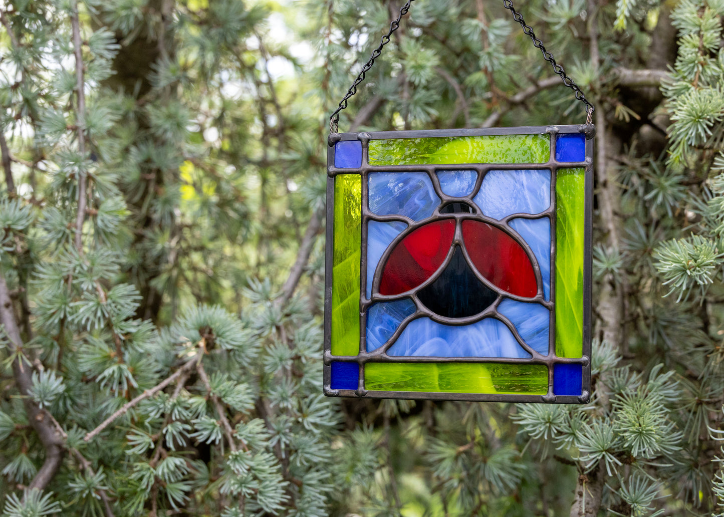 Ladybug Square • Stained Glass Pattern • Digital Download • HOBBY LICENSE