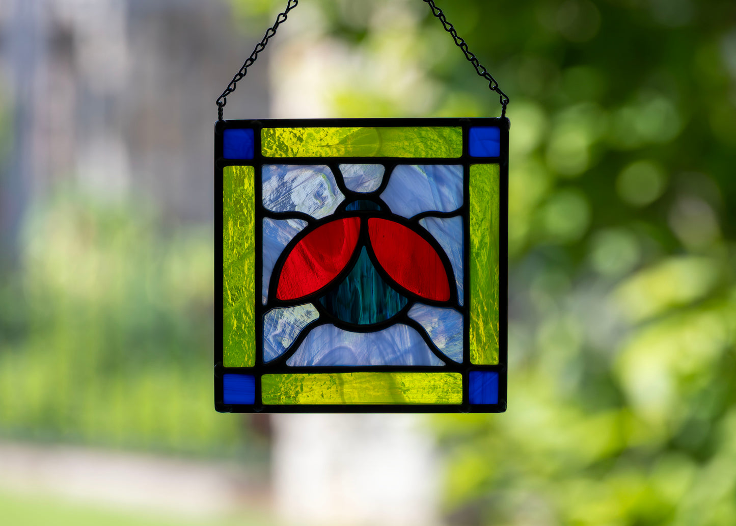 Ladybug Square • Stained Glass Pattern • Digital Download • HOBBY LICENSE
