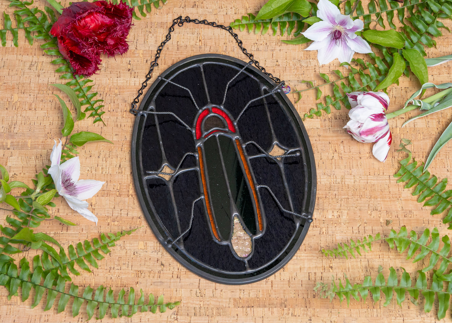 LIGHTNING BUG "MIDNIGHT" • Stained Glass Art • Window Hanging