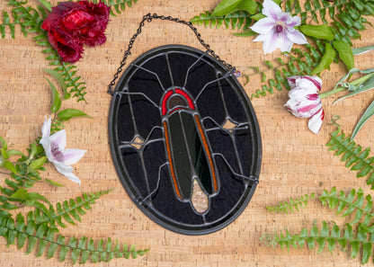 LIGHTNING BUG "MIDNIGHT" • Stained Glass Art • Window Hanging