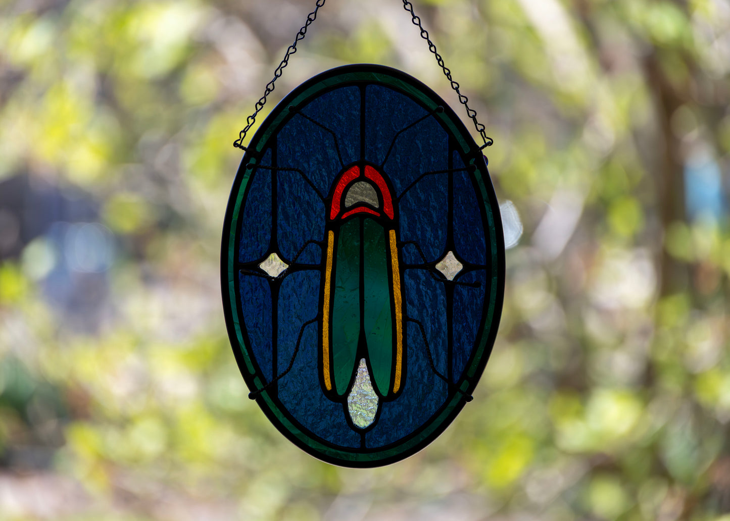 LIGHTNING BUG "MIDNIGHT" • Stained Glass Art • Window Hanging