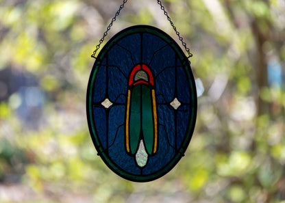 LIGHTNING BUG "MIDNIGHT" • Stained Glass Art • Window Hanging