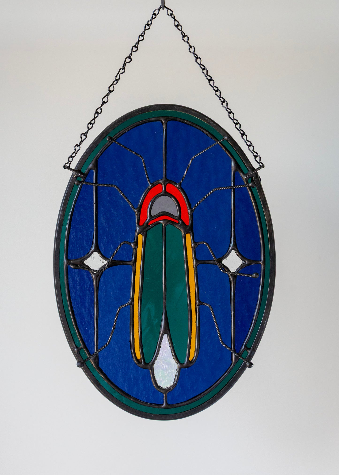 LIGHTNING BUG "MIDNIGHT" • Stained Glass Art • Window Hanging