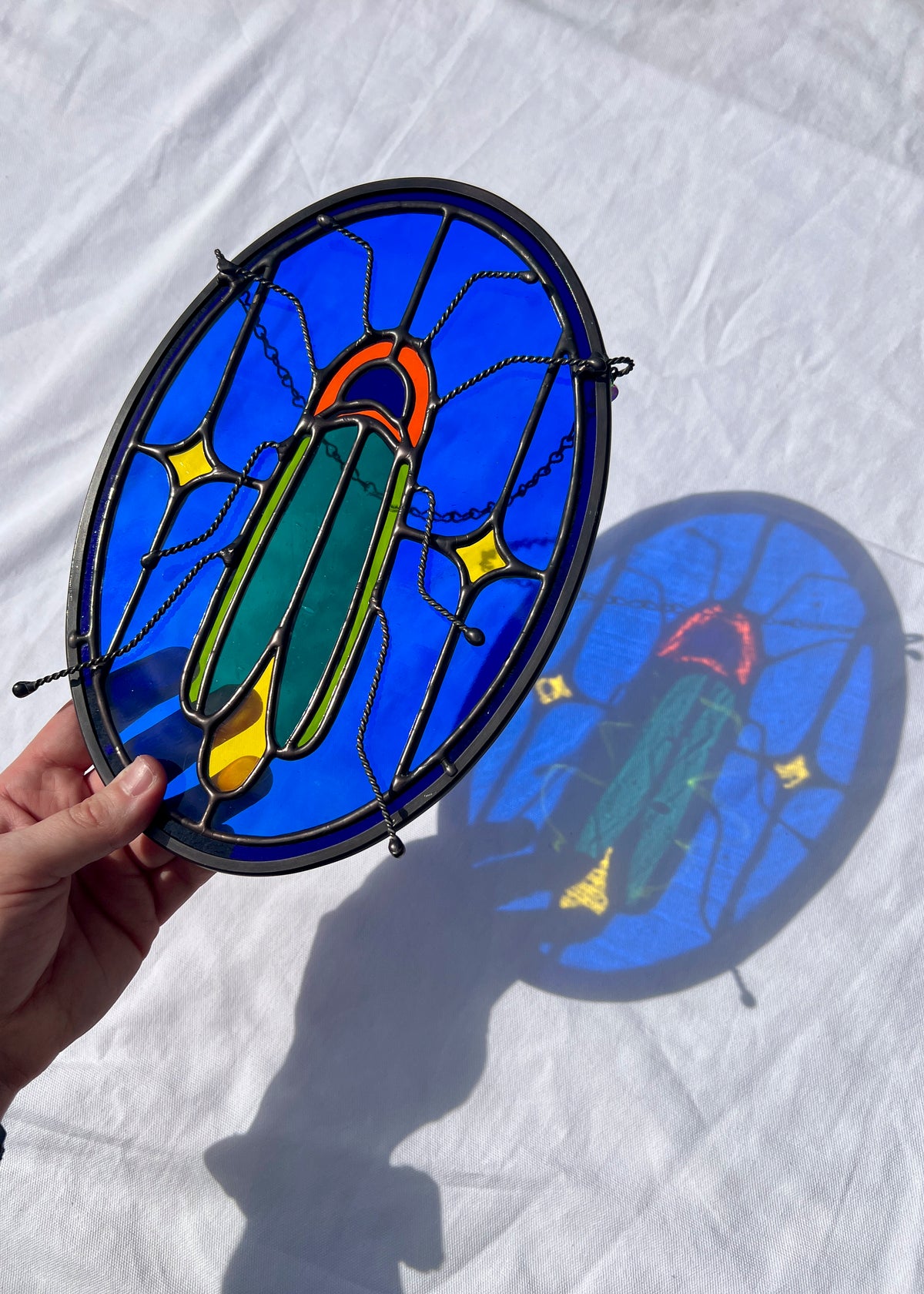 LIGHTNING BUG "DAWN" • Stained Glass Art • Window Hanging