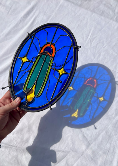 LIGHTNING BUG "DAWN" • Stained Glass Art • Window Hanging