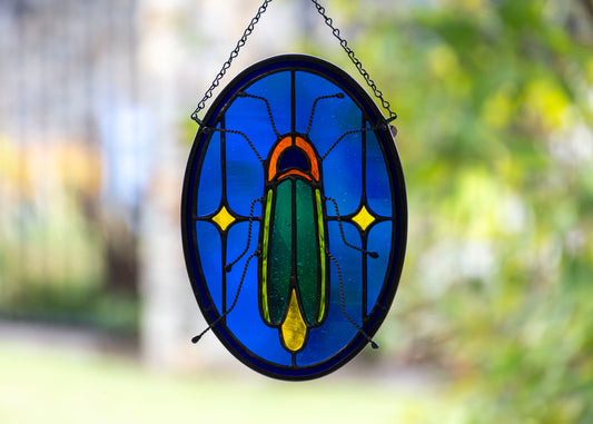 LIGHTNING BUG "DAWN" • Stained Glass Art • Window Hanging