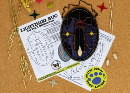 Lightning Bug • Stained Glass Pattern • Digital Download • HOBBY LICENSE