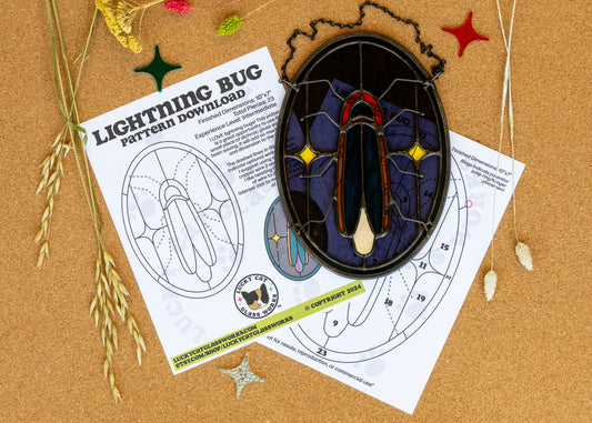 Lightning Bug • Stained Glass Pattern • Digital Download • HOBBY LICENSE
