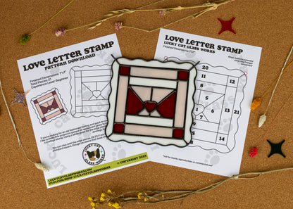 Love Letter Stamp • Stained Glass Pattern • Digital Download • HOBBY LICENSE