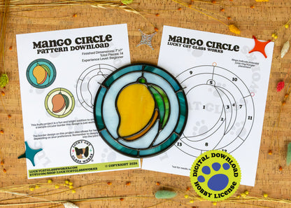 Mango Circle • Stained Glass Pattern • Digital Download • HOBBY LICENSE