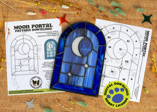 Moon Portal • Stained Glass Pattern • Digital Download • HOBBY LICENSE